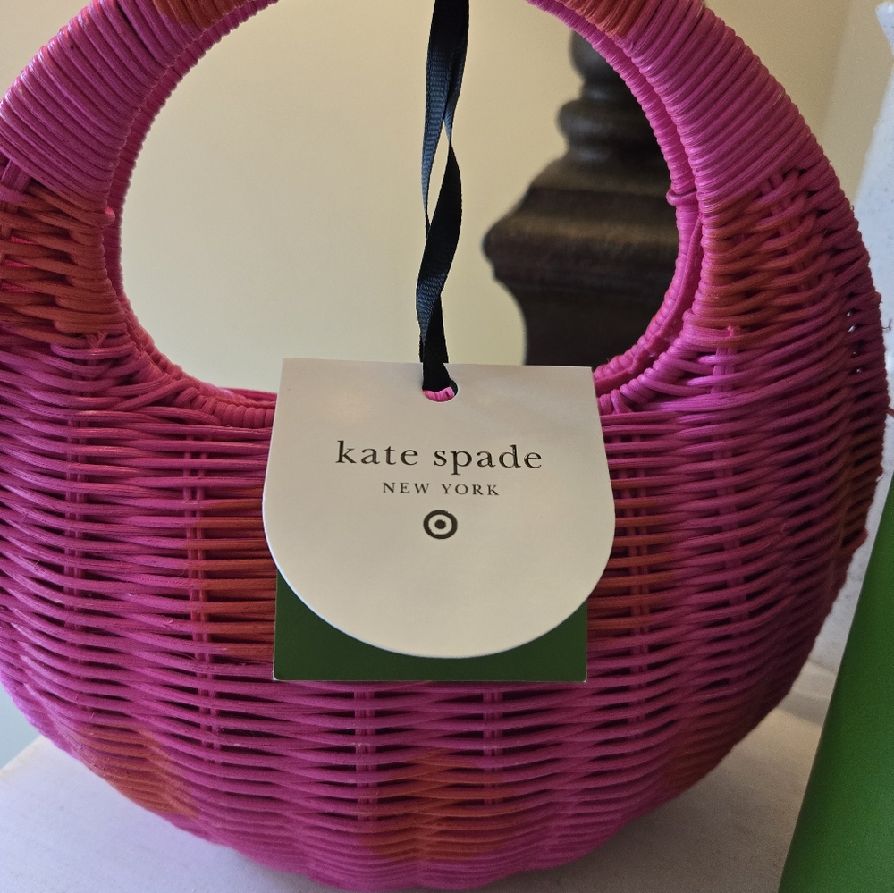 Kate Spade Set Wicker Summer Bag And Water Bottle - Picture 2 of 5